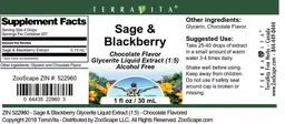 Label for Sage & Blackberry Chocolate Flavor