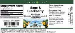 Label for Sage & Blackberry Mint Flavor