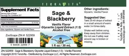 Label for Sage & Blackberry Vanilla Flavor