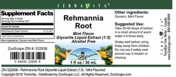 Label for Rehmannia Root Mint Flavor