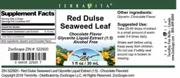 Label for Red Dulse Seaweed Leaf Chocolate Flavor