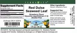 Label for Red Dulse Seaweed Leaf Strawberry Flavor