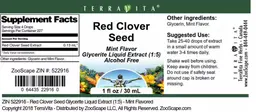 Label for Red Clover Seed Mint Flavor