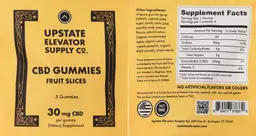 Label for CBD Gummies Fruit Slices 30 mg