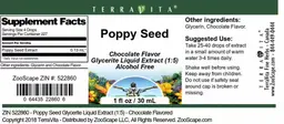 Label for Poppy Seed Chocolate Flavor