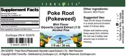 Label for Poke Root (Pokeweed) Mint Flavor
