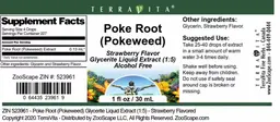 Label for Poke Root (Pokeweed) Strawberry Flavor