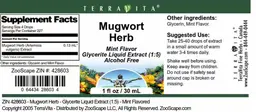 Label for Mugwort Herb Mint Flavor