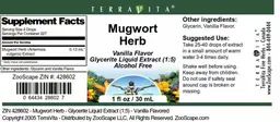 Label for Mugwort Herb Vanilla Flavor