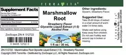 Label for Marshmallow Root Strawberry Flavor
