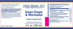 Label for Green Ginger & Wormseed