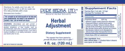Label for Herbal Adjustment