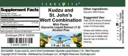 Label for Kudzu and St. John's Wort Combination Mint Flavor