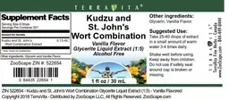 Label for Kudzu and St. John's Wort Combination Vanilla Flavor