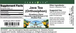Label for Java Tea (Orthosiphon) Strawberry Flavor