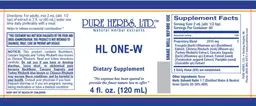 Label for HL ONE-W