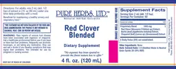 Label for Red Clover Blended