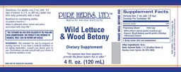 Label for Wild Lettuce & Wood Betony