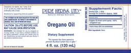 Label for Oregano Oil