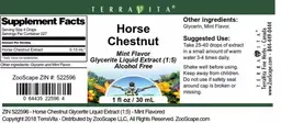 Label for Horse Chestnut Mint Flavor