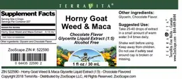 Label for Horny Goat Weed & Maca Chocolate Flavor