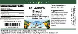 Label for St. John's Bread Mint Flavor