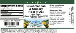 Label for Glucomannan & Chicory Root (FOS) Mint Flavor