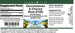 Label for Glucomannan & Chicory Root (FOS) Vanilla Flavor