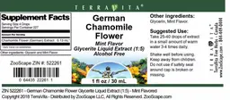 Label for German Chamomile Flower Mint Flavor