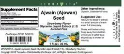 Label for Ajwain (Ajowan) Seed Strawberry Flavor