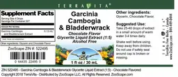Label for Garcinia Cambogia & Bladderwrack Chocolate Flavor