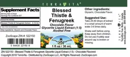 Label for Blessed Thistle & Fenugreek Chocolate Flavor