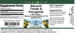 Label for Blessed Thistle & Fenugreek Mint Flavor