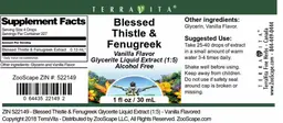 Label for Blessed Thistle & Fenugreek Vanilla Flavor