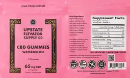 Label for CBD Gummies 65 mg Watermelon