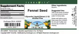 Label for Fennel Seed