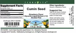 Label for Cumin Seed Strawberry Flavor