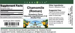 Label for Chamomile (Roman) Strawberry Flavor