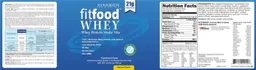 Label for FITFood Whey Protein Shake Mix Banana Flavor