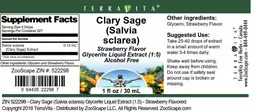 Label for Clary Sage (Salvia sclarea) Strawberry Flavor