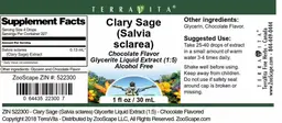 Label for Clary Sage (Salvia sclarea) Chocolate Flavor