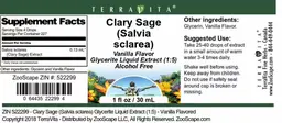 Label for Clary Sage (Salvia sclarea) Vanilla Flavor