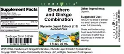 Label for Eleuthero and Ginkgo Combination