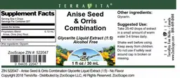 Label for Anise Seed & Orris Combination