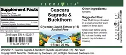 Label for Cascara Sagrada & Buckthorn