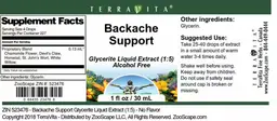 Label for Backache Support