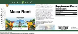Label for Maca Root Powder