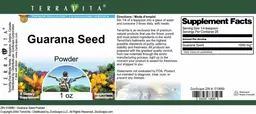 Label for Guarana Seed Powder