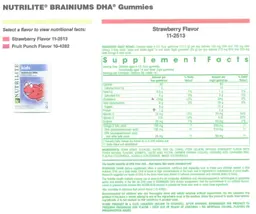 Label for Brainiums DHA Strawberry Flavor