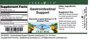 Label for Gastrointestinal Support